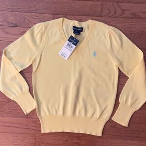 Ralph Lauren Yellow V-Neck Sweater